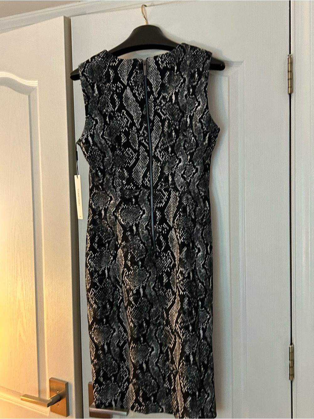 Calvin Klein Black & Gray Snake-Print Sheath Dress - Picture 2 of 5